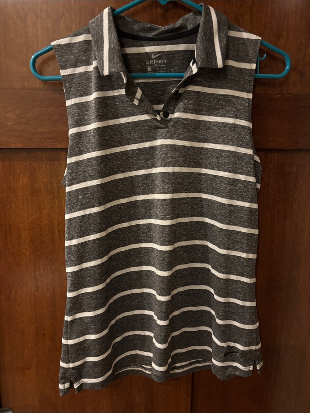 Nike Sleeveless Dri-FIT Polo Tank in Charcoal and White
